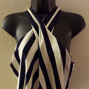 The Limited striped keyhole halter top